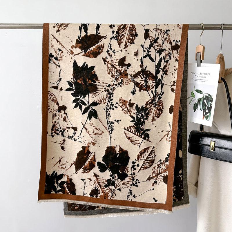 Шарф женский новый зимний теплый платок двойного назначения искусственный кашемировый шарф для защиты шеи