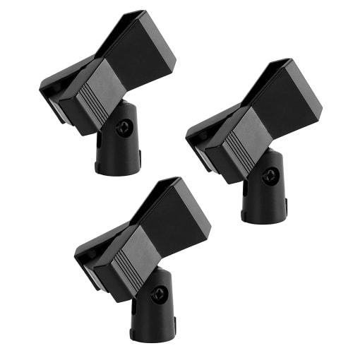 Felimoa Microphone Holder Clip, 3/8" Screw, Universal, 3-Piece Set