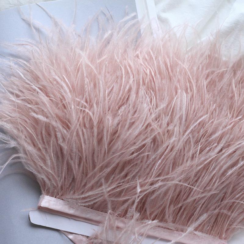 Decorative Feather Cloth Strip 10-15Cm Ostrich Hair Cloth Edge Dress Cuffs Latin Dance Skirt Diy Clothing Accessories