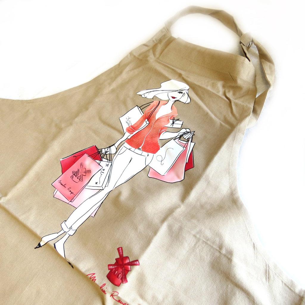 Les Trésors De Lily [M5765] - Дизайнерский фартук «La Parisienne au Moulin Rouge» серо-бежевый