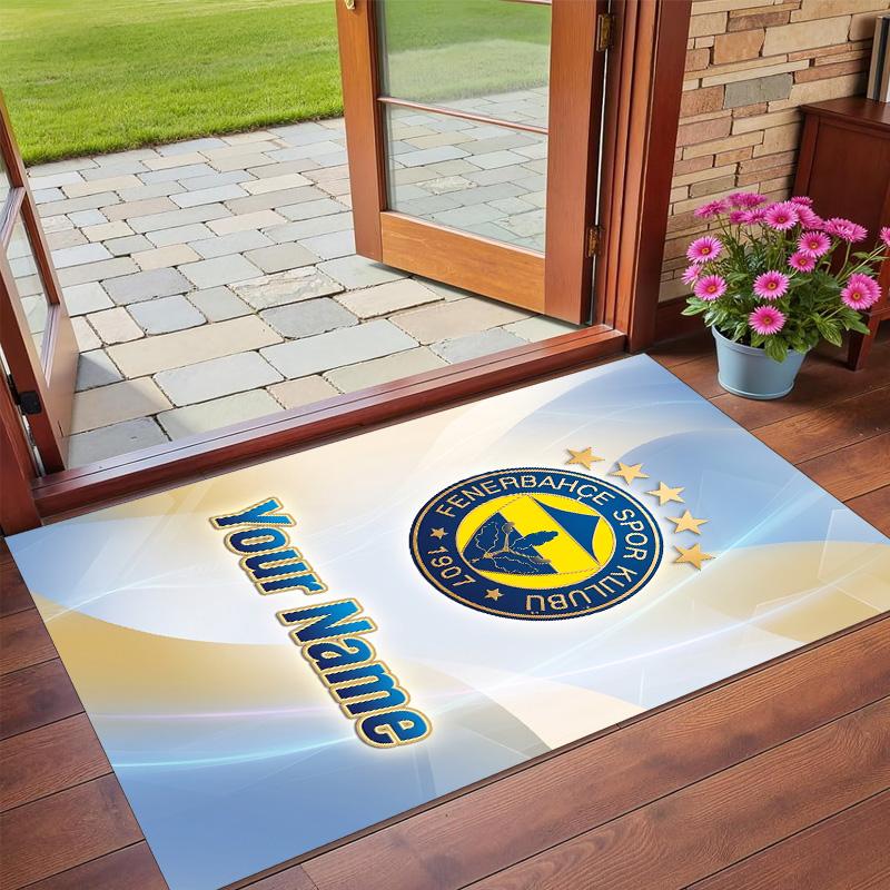 Crystal Velvet Rug Custom Name Text, Soft Non Slip Floor Mat Home DecorFenerbahçe FC