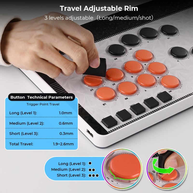 Haute42 C-AT Magnetic Leverless Hitbox Controller Stickless Arcade For PC/PS4/PS5/Steam Leverless Controller Fightstick Hitbox