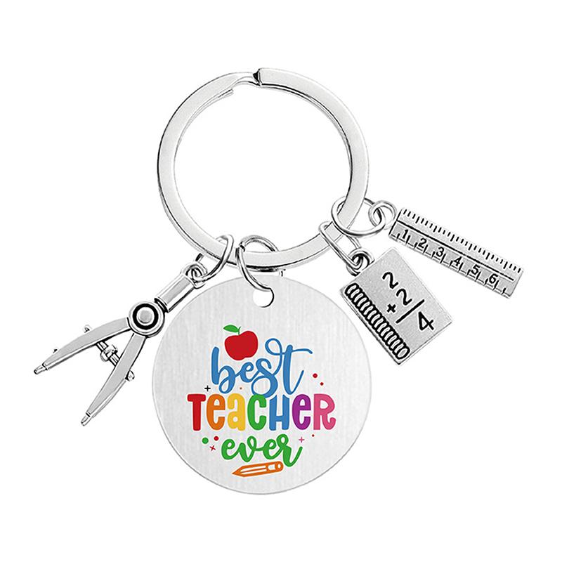 Teacher Key Chain Thank You Teacher Text Popular Pendant Key Chain Teachers'Day Pendant Gifts For Teachers
