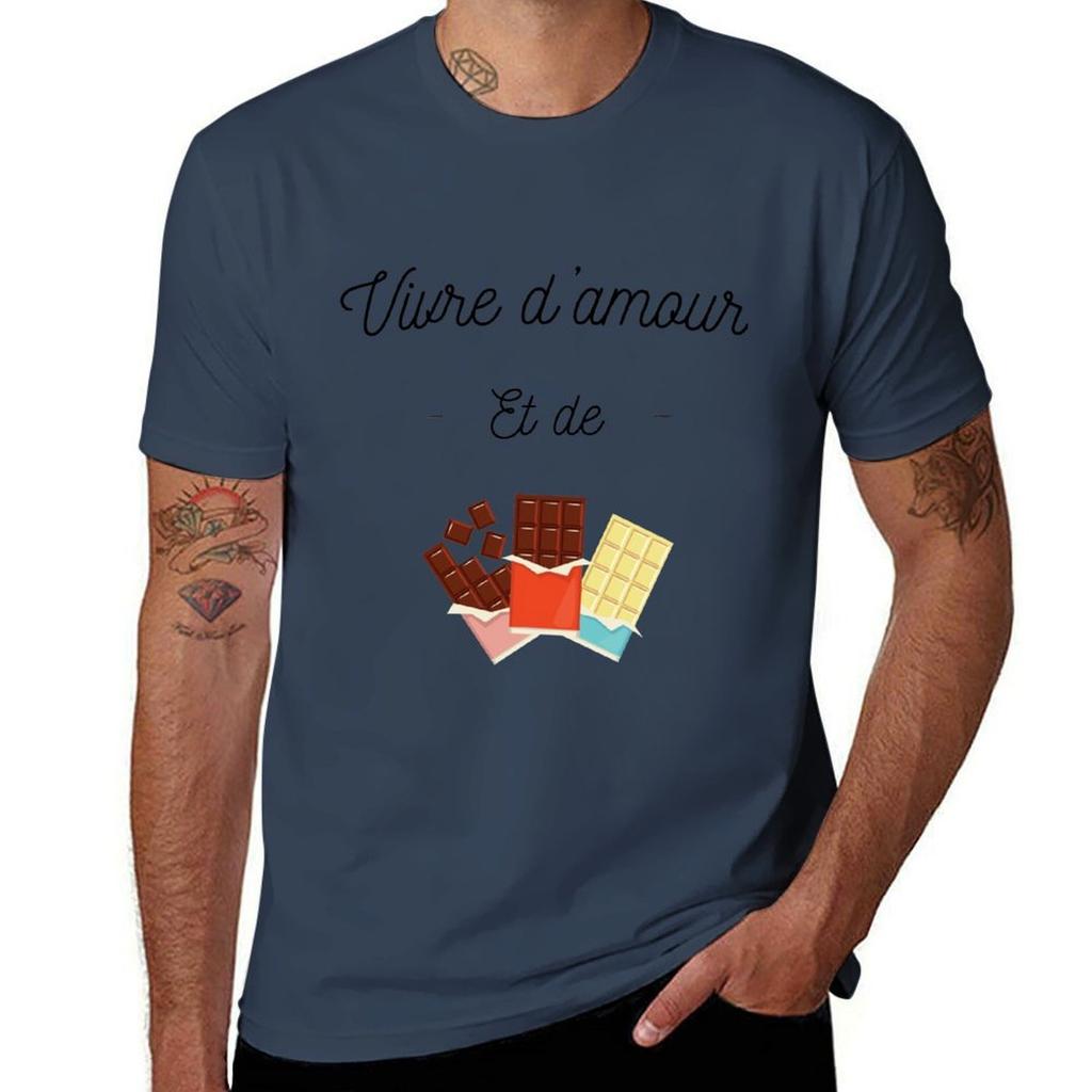 Live On Love And Chocolate Tshirt Water Resistant Casual Tshirt