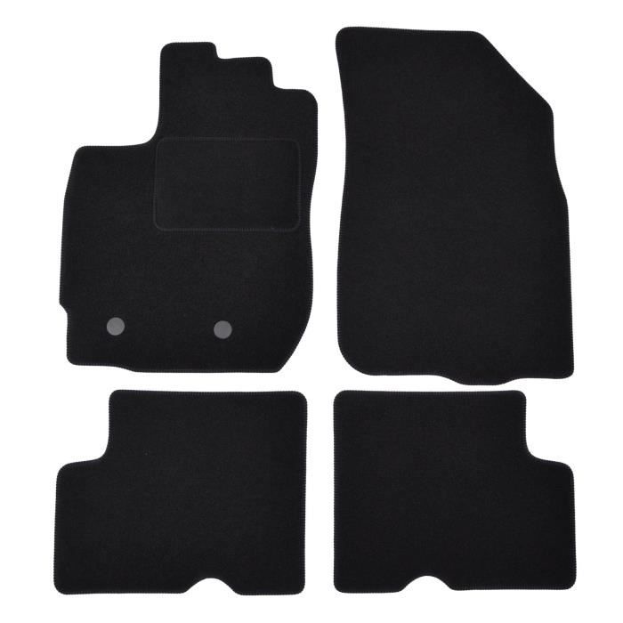 Tapis De Sol Noir Velours - J&J Automotive - Dacia 2014-2017 - Sur Mesure - Antidérapant - Imperméable
