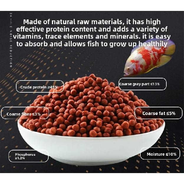 LONGNIAN Oscar Fish Food - Floating Color Enhancing Pellets with Astaxanthin (Small Size for Tropical Cichlids)