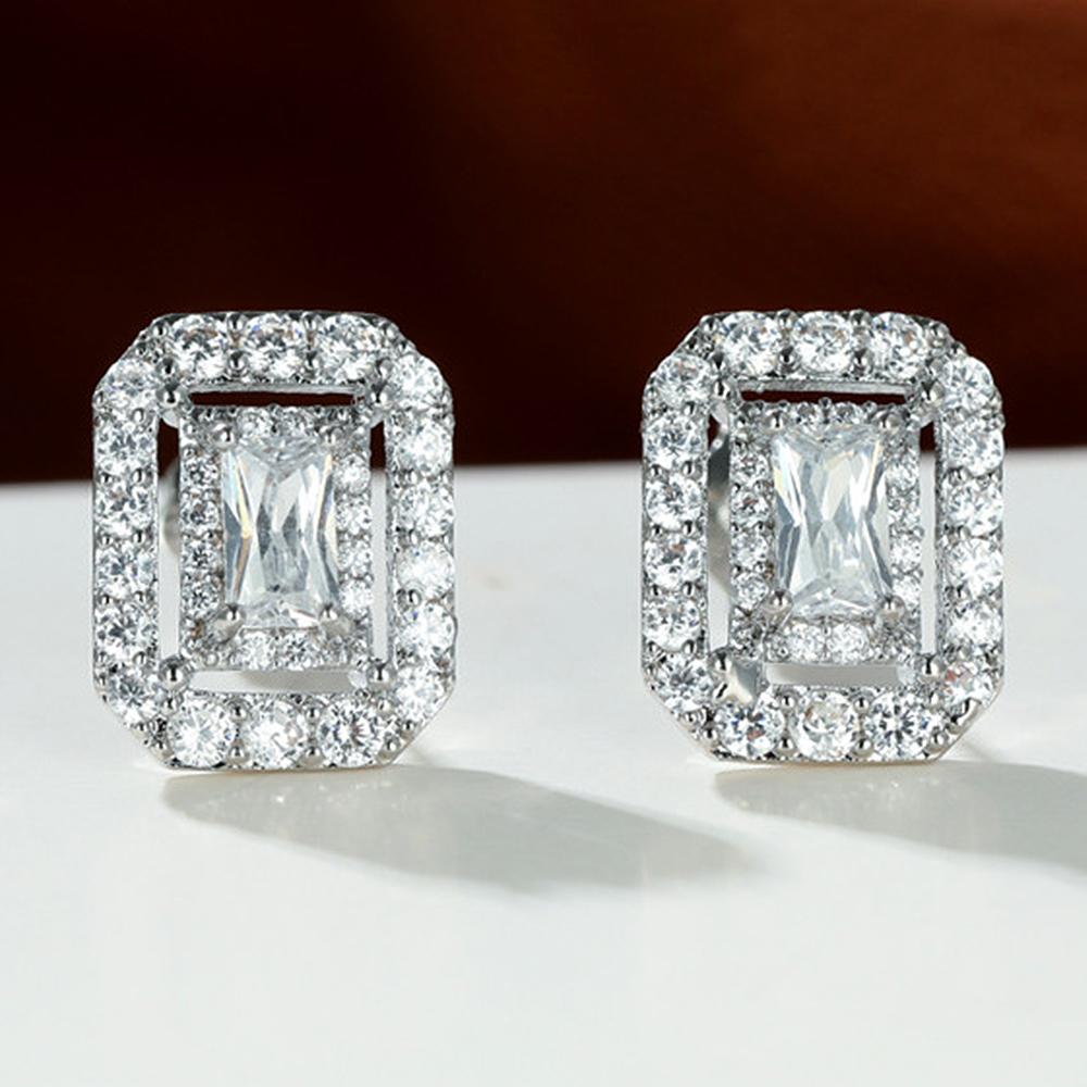 Серьги-гвоздики прямоугольной формы серебристого цвета, пирсинг, модные лаконичные серьги для женщин, OL-стиль, универсальные украшения