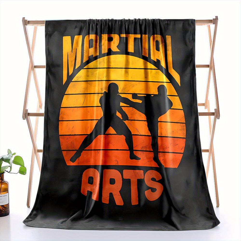 Martial arts figure pattern Flannel printed blanket suitable for all seasons suitable for living room office sofa and travel