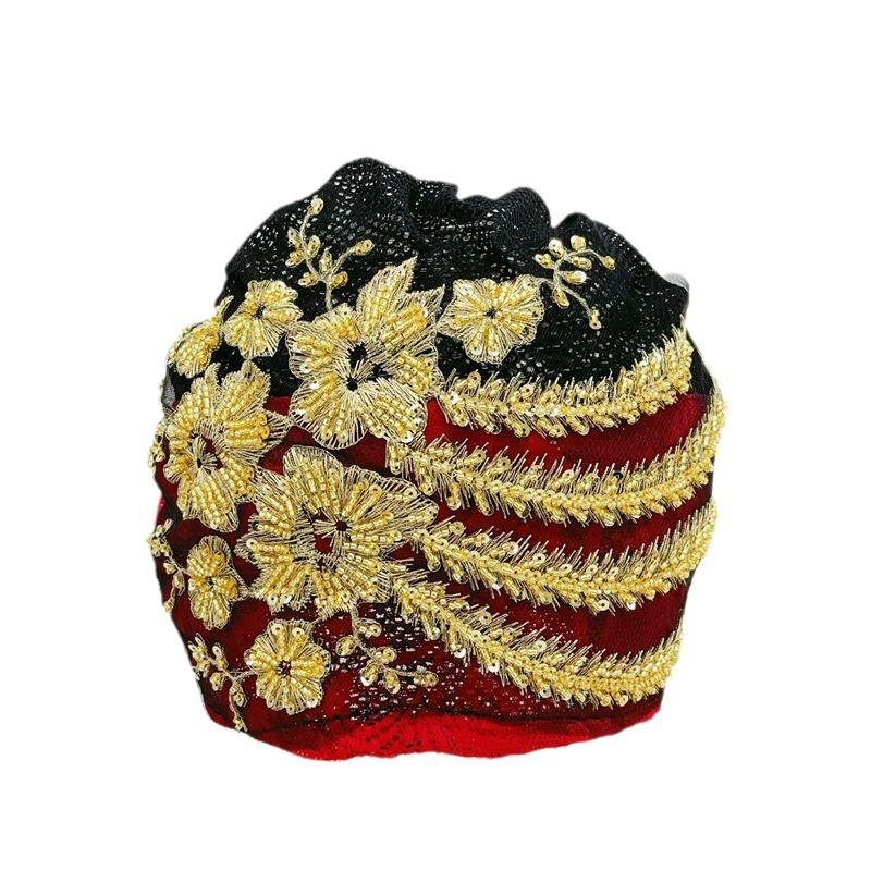 Этническая модная шапка-шарф, тяжелая промышленная повязка на голову с хвостом феникса, тонкая шапка Баотоу в западном стиле, шляпы и кепки (Женский)