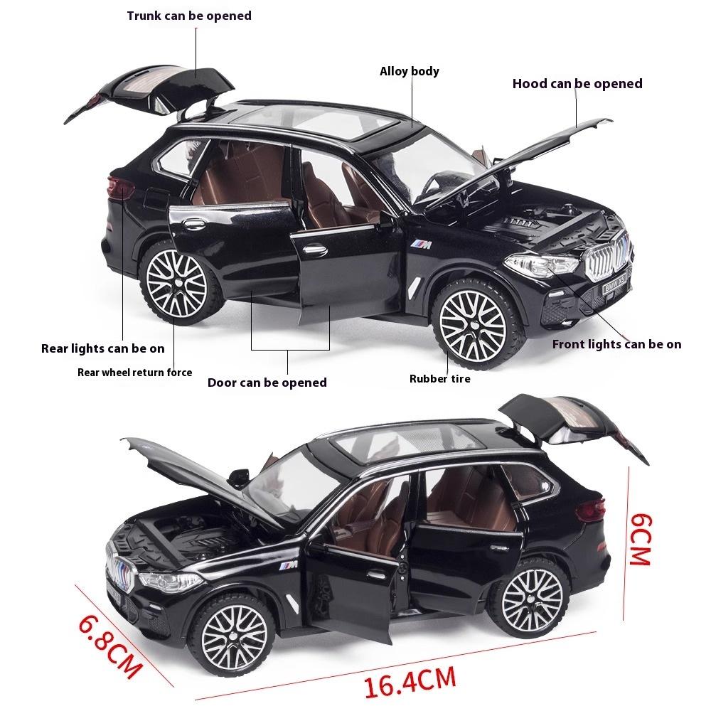 1:32 BMW X5 SUV Alloy Off Road Diecast Model Simulation Sound Light Toy Trendy Decorative Ornament Birthday Present For Friends