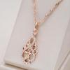 Full Zircon Texture Vintage Pendant Oval Hook Water Wave Chain Women Necklace