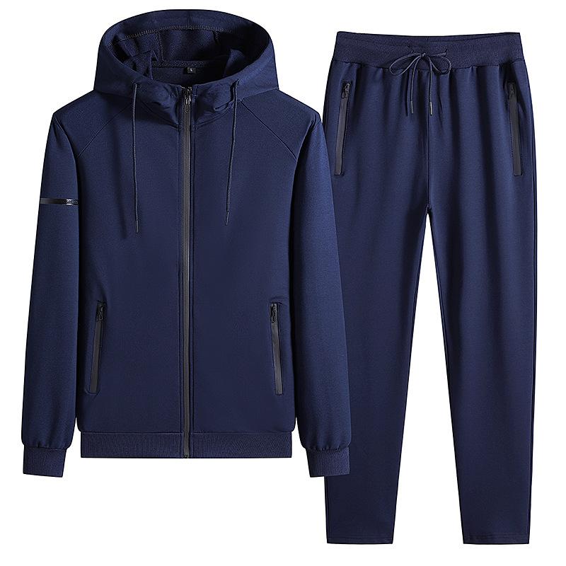 Spring Men's Large Size Hooded Suit Cardigan Sweatshirt Sports Pants Suit
