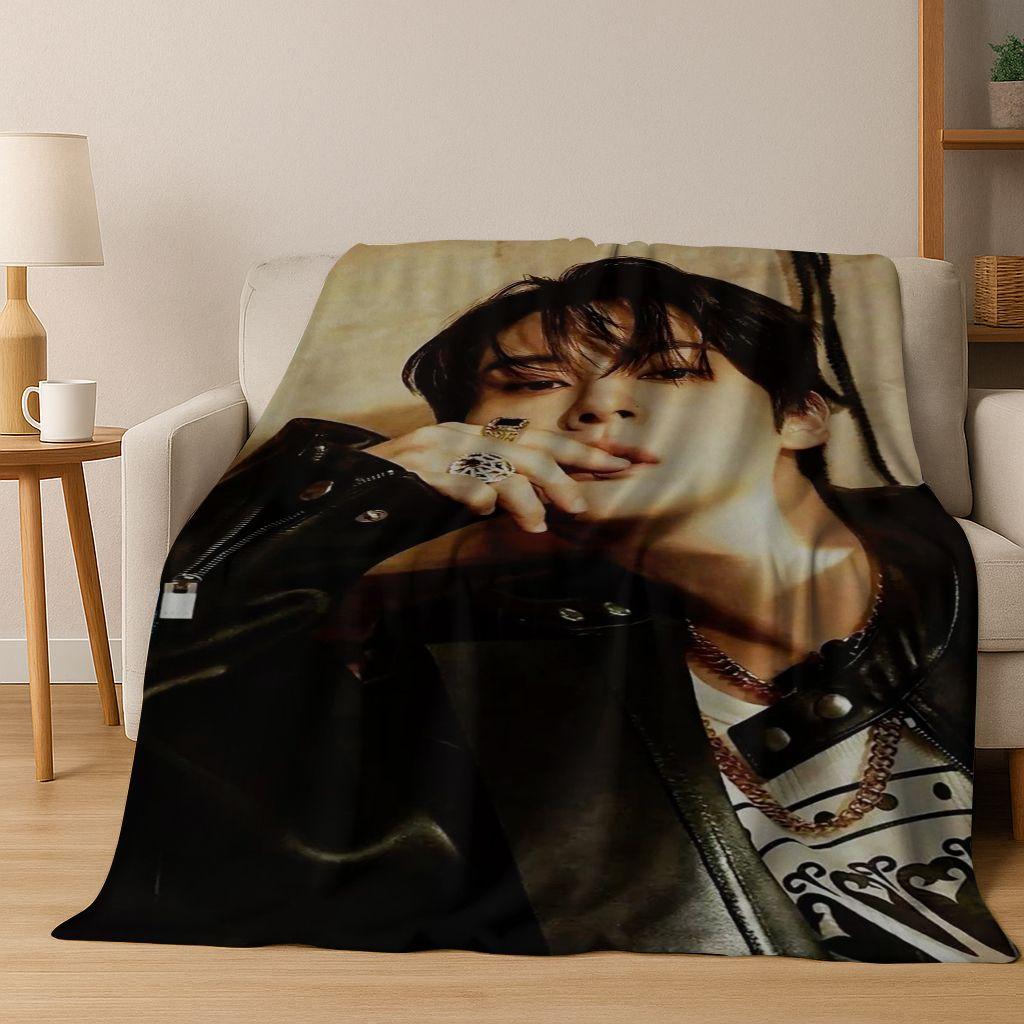 3D-печать Stray Kids K-pop звезда Ли Но Фланелевое одеяло Мягкое теплое одеяло для спальни гостиной кровати Путешествия Кемпинга Пикника Подарок