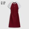 Женское трикотажное платье с коротким рукавом реглан и вышитым логотипом Gap