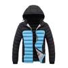 Men's Ribs Cotton-padded Clothes Are Short, Medium and Long, Piled and Thickened Hooded Large-size Color Matching Cotton Clothes.