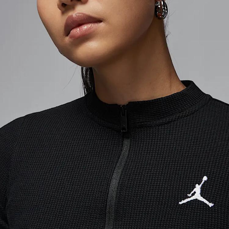 Jordan FW24 Удобный Мягкий Облегающий Трикотажный Топ с Длинным Рукавом Женские топы Черный Белый HF9469010