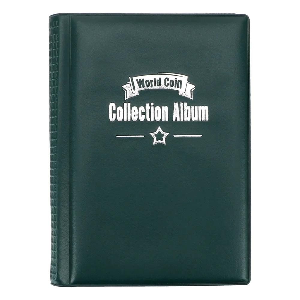 HWZXYXGS 120/60 Pockets Artificial PU Leather Coins Collection Album Book Collecting Money Organizer Storage Bags PVC Film