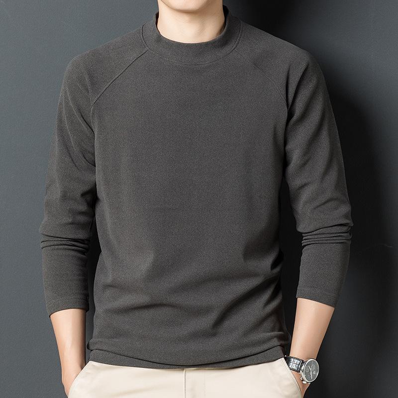 Men S Long Sleeve Fleece Base Layer Round Neck Casual Top