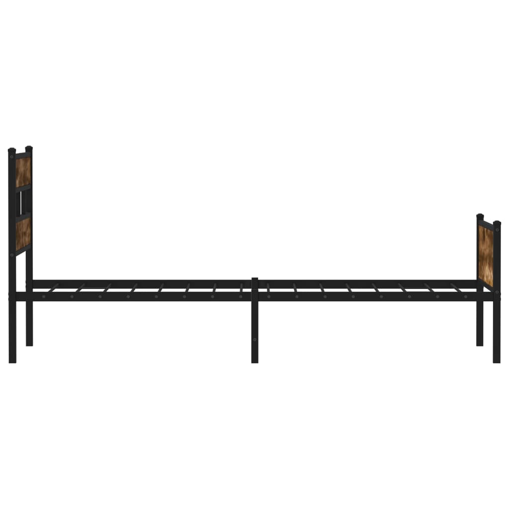 vidaXL Bettgestell ohne Matratze Räuchereiche 90x200 cm Holzwerkstoff