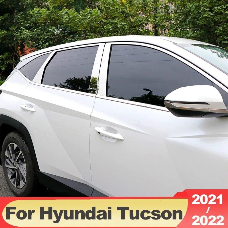 For Hyundai Tucson NX4 2022 2023 Hybrid N Line Car Window Pillar Posts Cover Column Trim Strip Sticker Exterior Accessories