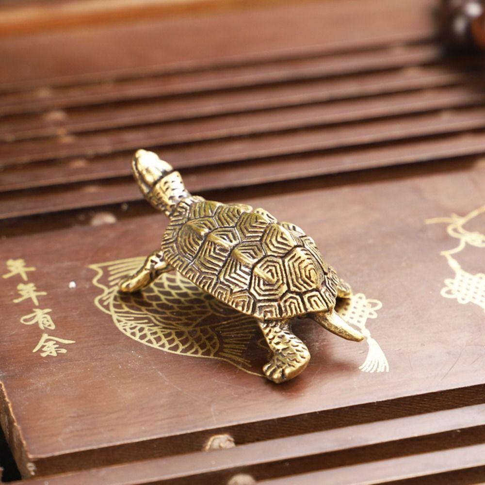 Домашние животные Гостиная Украшения для автомобиля Украшения для рабочего стола Статуэтка черепахи Фигурки черепахи Латунная черепаха