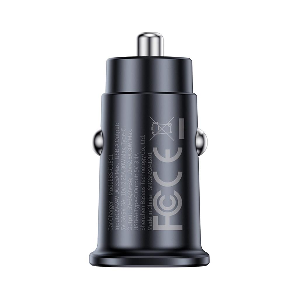 Car charger 2 x USB-C 30W - black