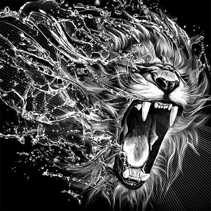 5D DIY полная круглая алмазная живопись Король Лев серии вышивка крестиком мозаика со стразами изображение животного украшение вышивка