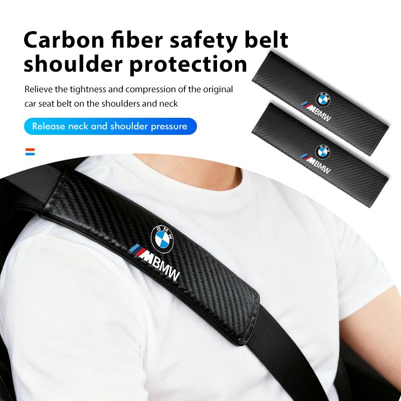 Car Seat Belt Carbon Fibre Shoulder Protection Pad Accessories For BMW M3 M5 X3 E93 F10 F20 F30 F40 F15 F25 F26 F31 F49 F86 wzdr27