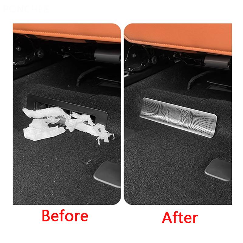 For BYD Sealion 7 2024 Dust Cover for Air Outlet Under Car Seat Rear Air Conditioning Outlet Protective Cover Auto Supplies