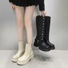 Женские сапоги Rivet Knight Boots с острым носком, высокие сапоги Chelsea, фирменные зимние новые сапоги на молнии для мотоциклистов, походные Mujer Zapatos