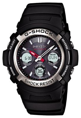 Солнечные часы Casio Черные Радиоуправляемые AWG-M100-1AJF