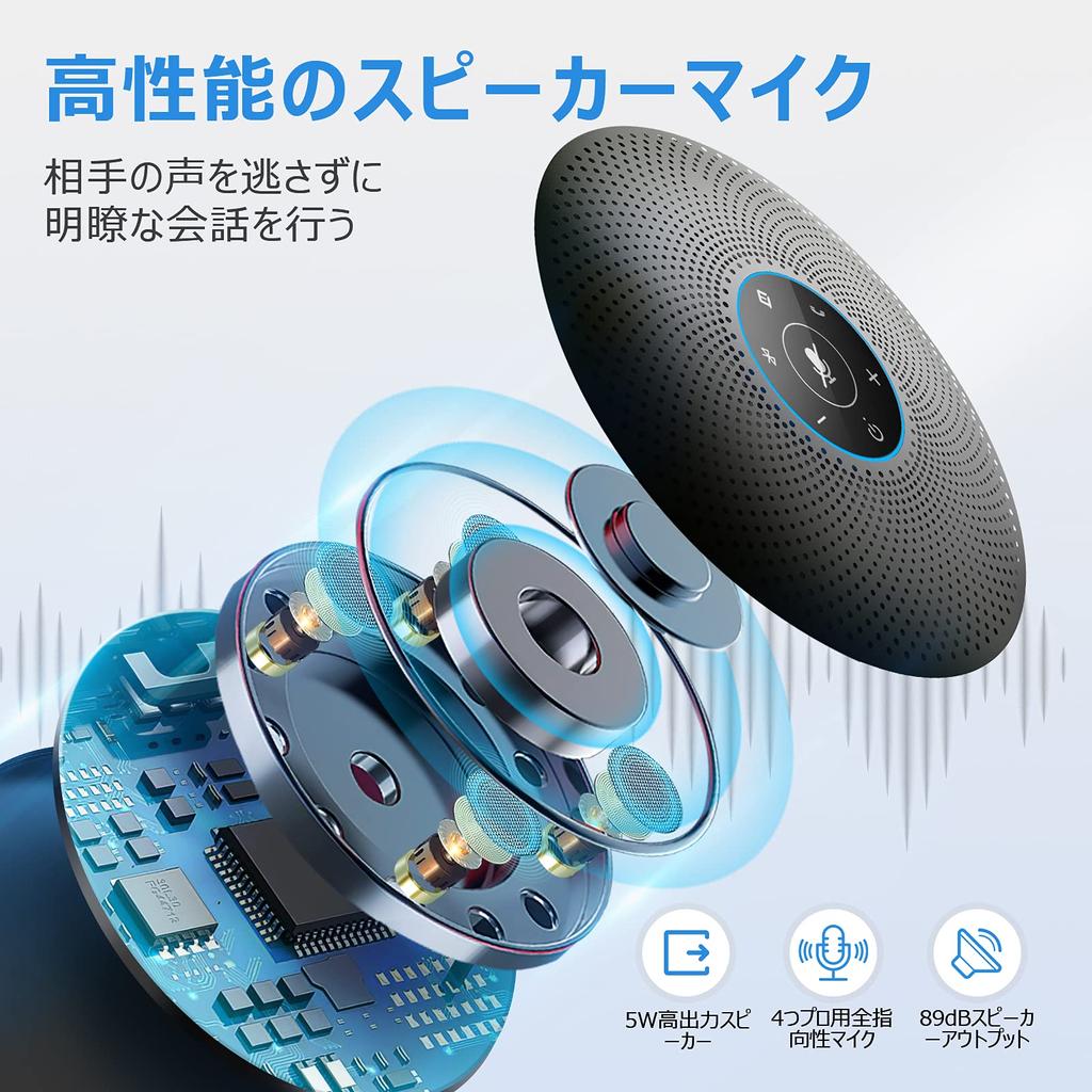 Микрофон EMEET M2 Max для дома, поддерживает до 15 всенаправленных звуковых светодиодов, автоматическое аудио, онлайн-конференция для дома, веб-приложение для видеоконференций