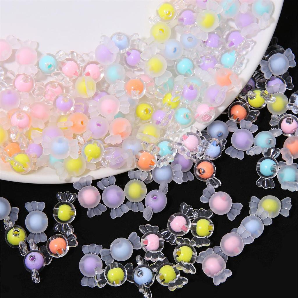 50Pcs 17*9mm Acrylic Candy Beads For Jewelry Making DIY Bracelet Earring Charm Decoration
