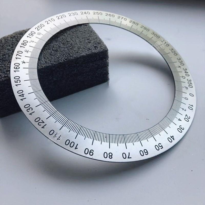 Шкала с круговой шкалой 360 градусов, идентификационный циферблат, градуированный круглый диск, угломер для измерительных инструментов для станков 120x90 мм