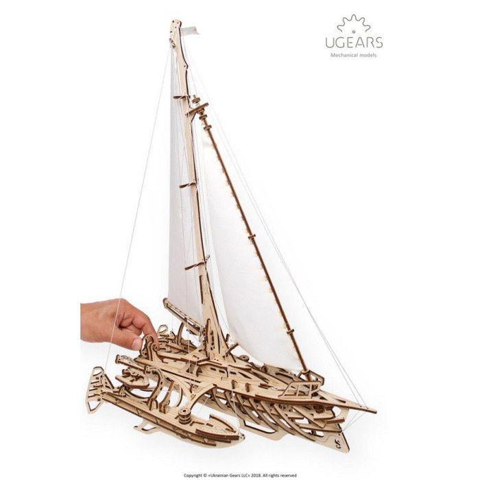 Ugears Puzzle 3D Trimaran Merihobus Bateau en Bois pour Le modélisme