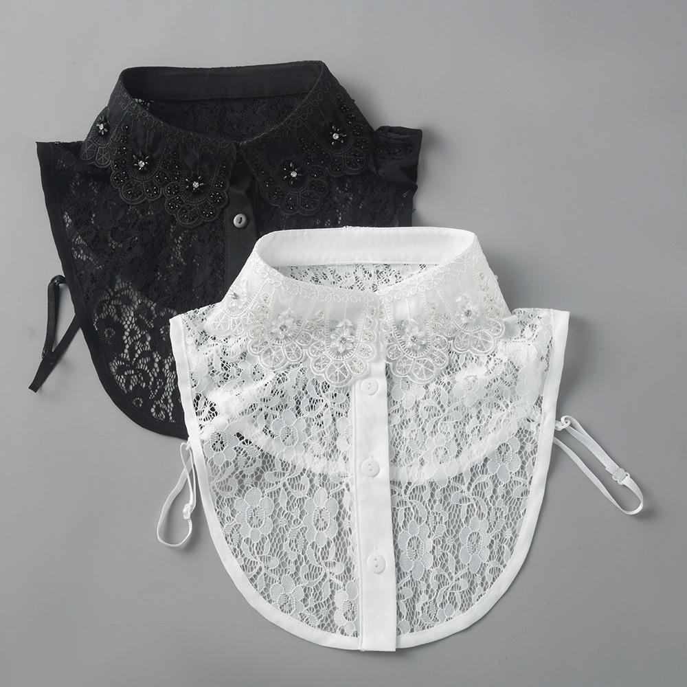 Women'S Fake Collar Lace Fake Neck Shirt Collar With Decorative Crew Neck Sweater Shirt Fake Collar