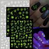 1 Sheet Glow In The Dark Fairy Butterfly 3D Waterproof Nail Stickers Decals DIY Manicure Decoration