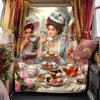 1pc Lady Victoria's Garden Tea Party blanket, al season lightweigh Poster blanket home office outdoor nap multifunc Poster blanketional blanket