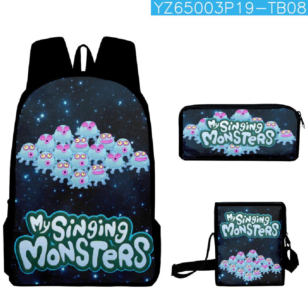 Классический Популярный my singing monsters 3D Печать 3 шт./Набор Школьные Сумки Рюкзак для Ноутбука Повседневный Рюкзак Наклонная сумка через плечо Пенал