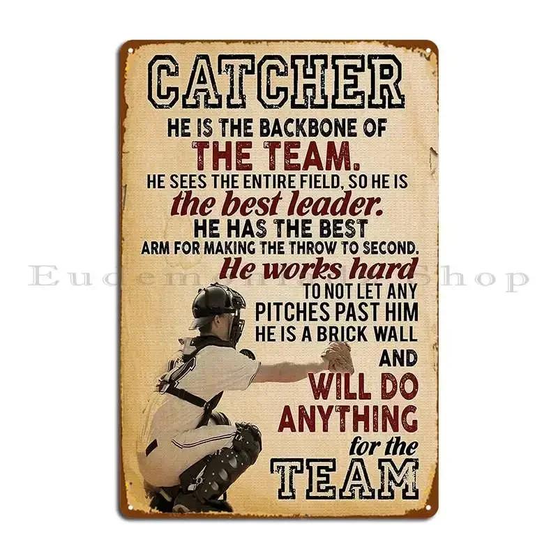Catcher Baseball Metal Signs Create Rusty Wall Decor Cinema Create Tin Sign Poster