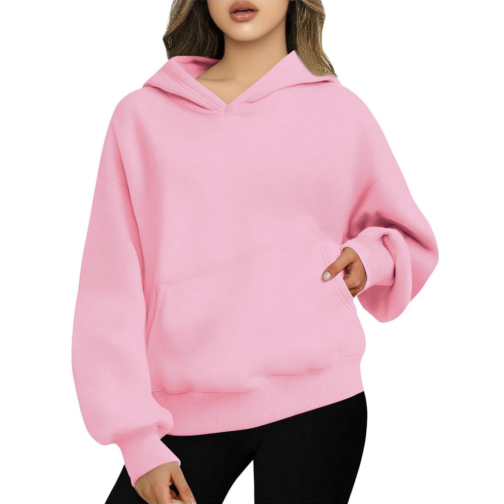 Women's Oversized Hoodies Fleece Sweatshirts Fashion Pullovers Winter Clothing