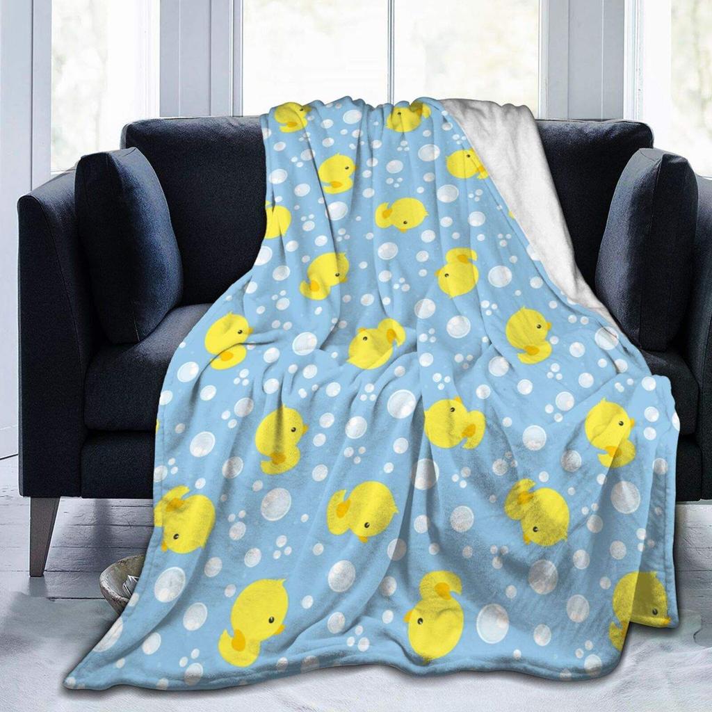 Cute Duck Fleece Blanket Soft Cozy Throw for Couch Bed Unisex for Kids Adults Size x Inches