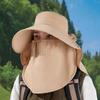Летняя шляпа от солнца женская с широкими полями, шаль для защиты шеи, шляпа от солнца, дышащая маска для лица, можно носить как шляпу-ведро с хвостиком