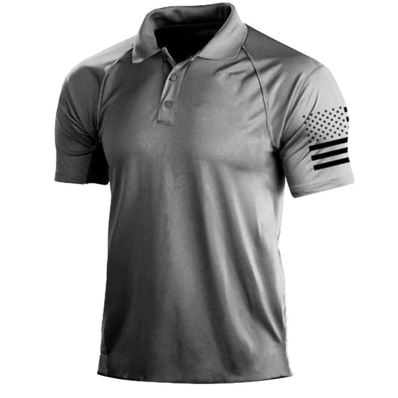 Мужская уличная рубашка-поло с 3D цифровым флагом США и футболкой