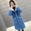 Double-Sided Wear Faux Mink Fleece Jacket Women Korean Fashion Mid-Length Knitted Coat Oversized Casual Hooded Sweater Cardigan