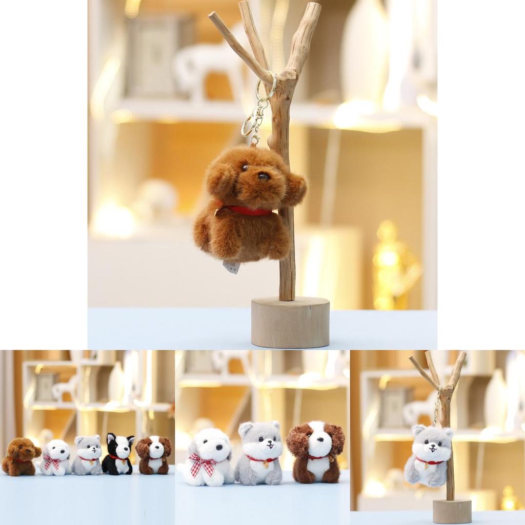 Adorable Animal Plush Dog With Keyring For Gift And Bag Accessory
