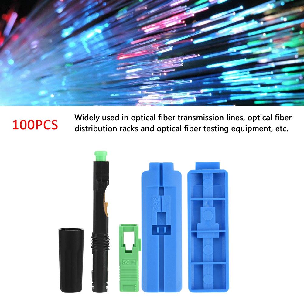 100Pcs SC/APC Embedded Optic Fiber Quick Fast Connector Connecting Adapter(straight plug)