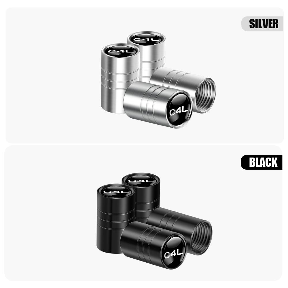 4PCS Metal Valve Cover Car Tire Airtight Cover Valve Stem Valve Cap Accessories For Citroen C1 C3 C4 C4L VTS C-ELYSEE DS DS4 C8 alr123