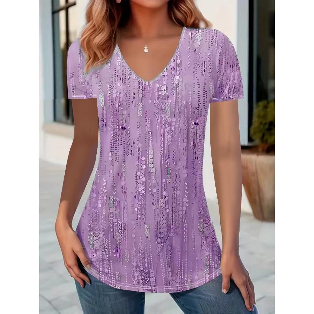 Women's Fashion Tops Sequin Short Sleeve T-Shirt