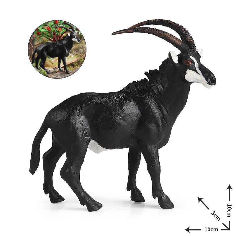 Simulated Animal Wild Antelope Elk Horned Horse Model Ornament Toy Children